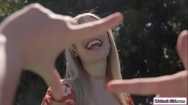 Horny babe voyeuring on lesbian couple