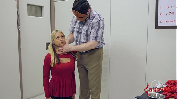 Sweet blonde schoolgirl gets b. anal hatefuck on pogo stick