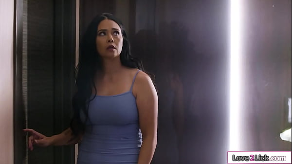 Petite busty stepdaughter facesits her mature asian stepmom