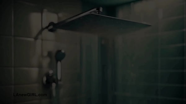 New cute brunette took a shower