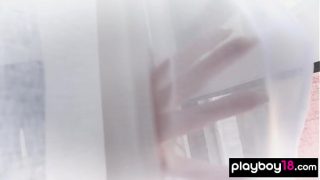 Playful lesbians Alexandra Belle and Carmen Nikole take some erotic photos